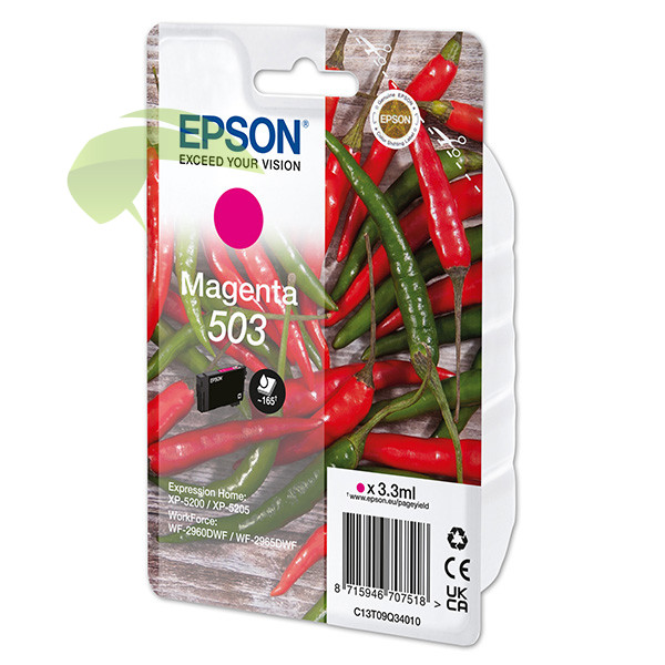 Epson 503, C13T09Q34010 originální magenta, WorkForce WF-2960/WF-2965/XP-5200/XP-5205