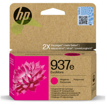 HP 4S6W7NE , HP 937e originální náplň magenta, OfficeJet Pro 9110b/9120b/9120e/9125e/9130b/9720e