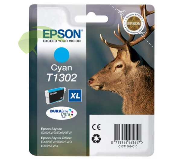 Epson T1302 originální náplň cyan, Stylus Office B42WD/BX320FW/BX525WD