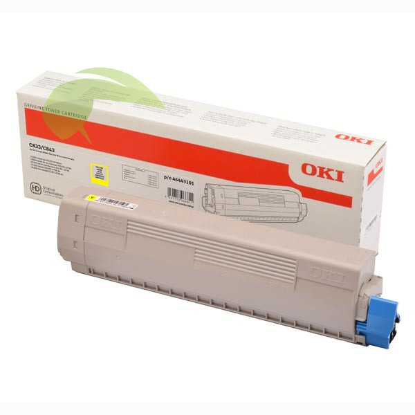 Toner OKI 46443101 originální žlutý, C833/C843