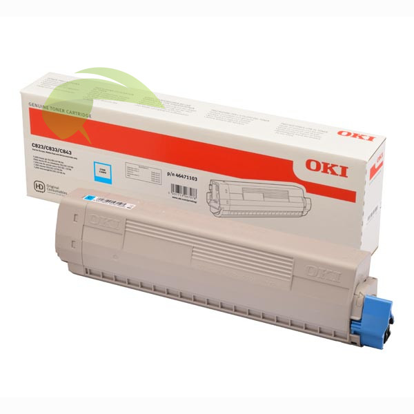 Toner OKI 46471103 originální cyan, C823/C833/C843